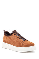 Men's Tan Suede Leather Sneaker | Derimod