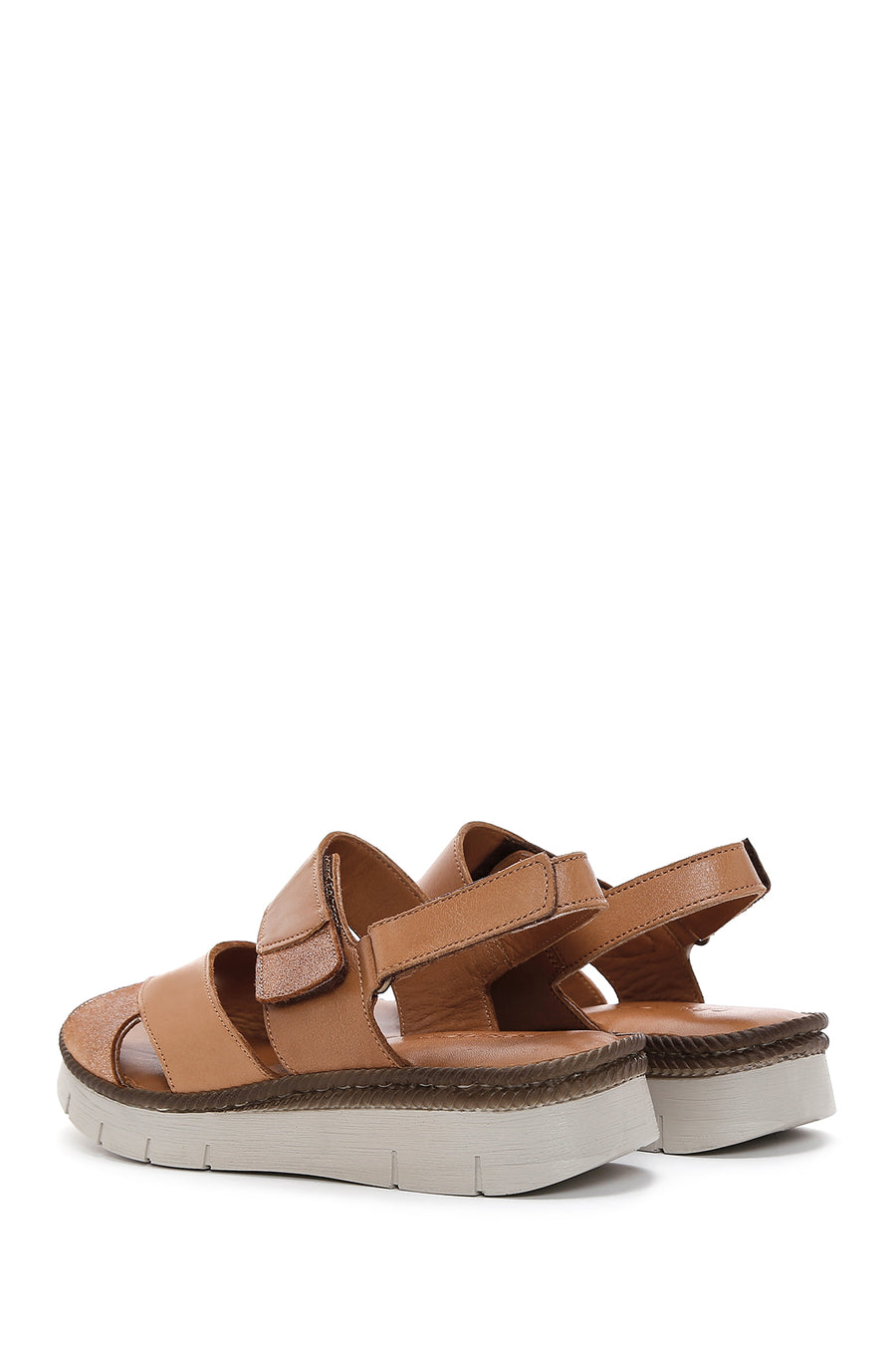 Kadın Taba Deri Comfort Sandalet