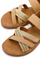 Women's Tan Strappy Sandals | Derimod