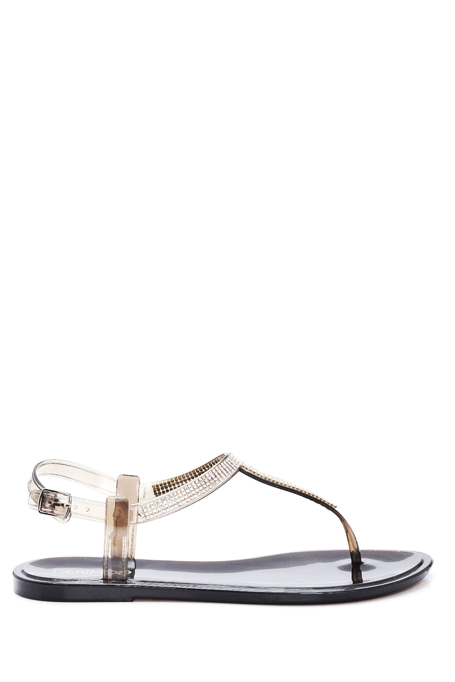 Women's Black Transparent Stone Flip Flops Sandals 22SFE4913PV | Derimod