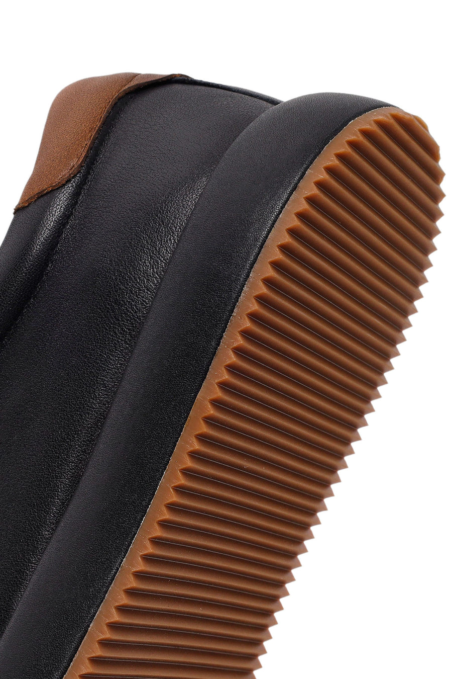 Erkek Siyah Bağcıklı Deri Sneaker