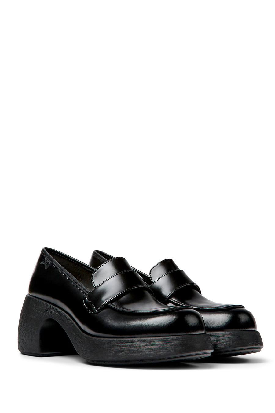 Camper Women's Black Thelma Leather Heeled Loafer
