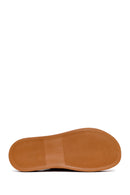 Woman Tan Double-Buckle Thick-Soled Suede Slipper | Derimod