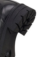 Woman Black Thick-Soled Leather Chelsea Boots | Derimod