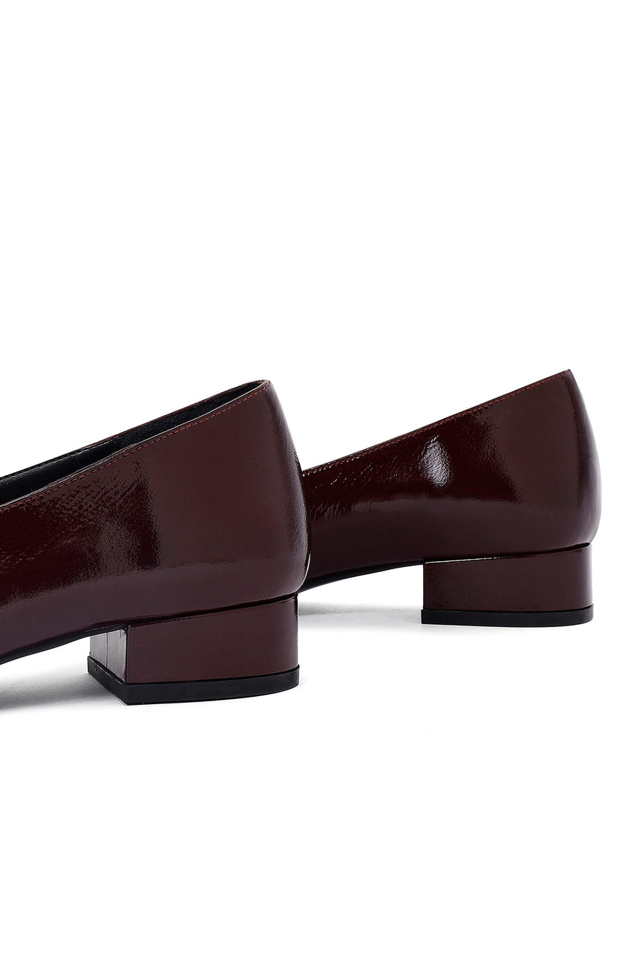 Women's Burgundy Short Heel Leather Ballet Flat