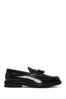 Male Black Tasselled Leather Loafer | Derimod