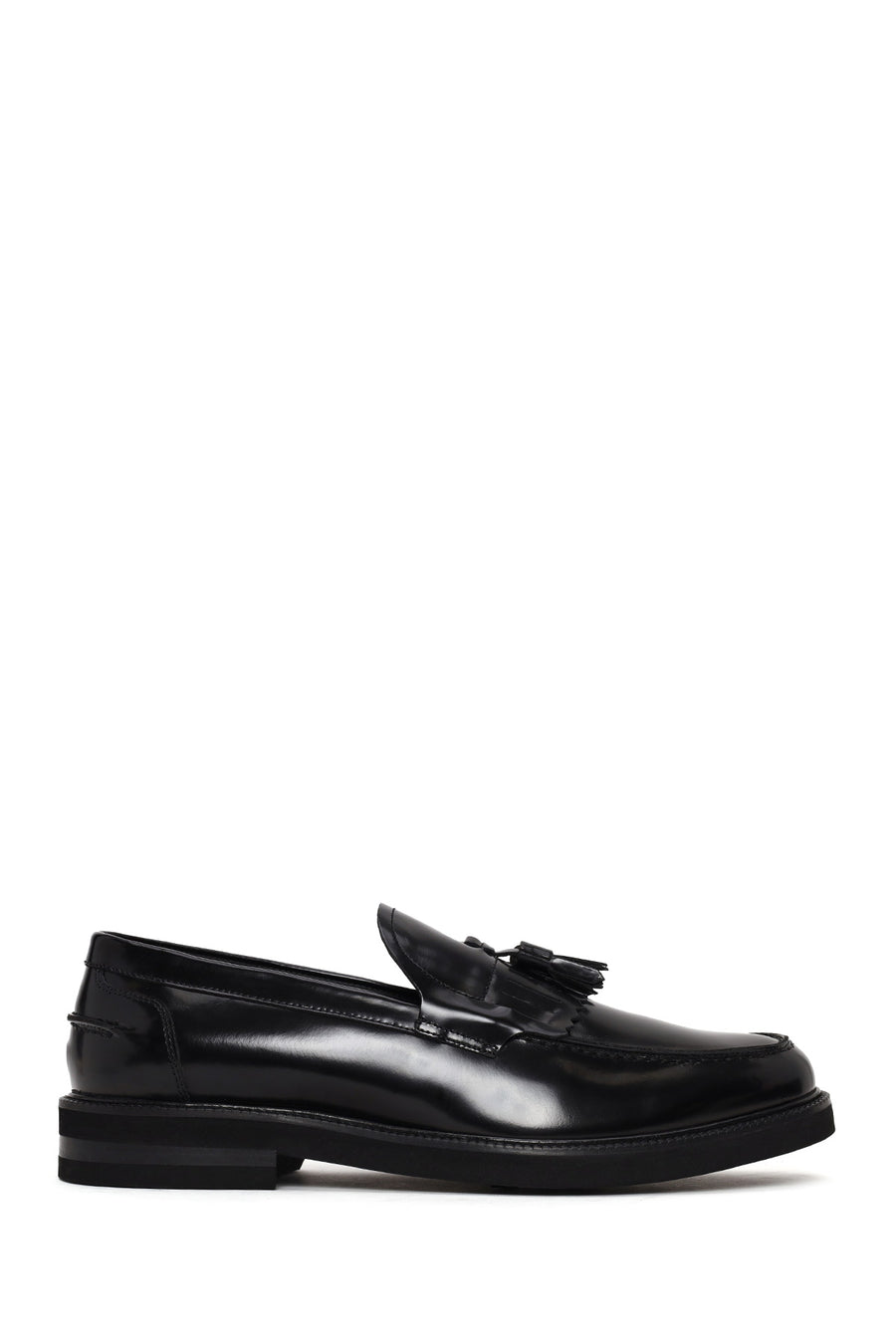 Male Black Tasselled Leather Loafer WM820012DA | Derimod