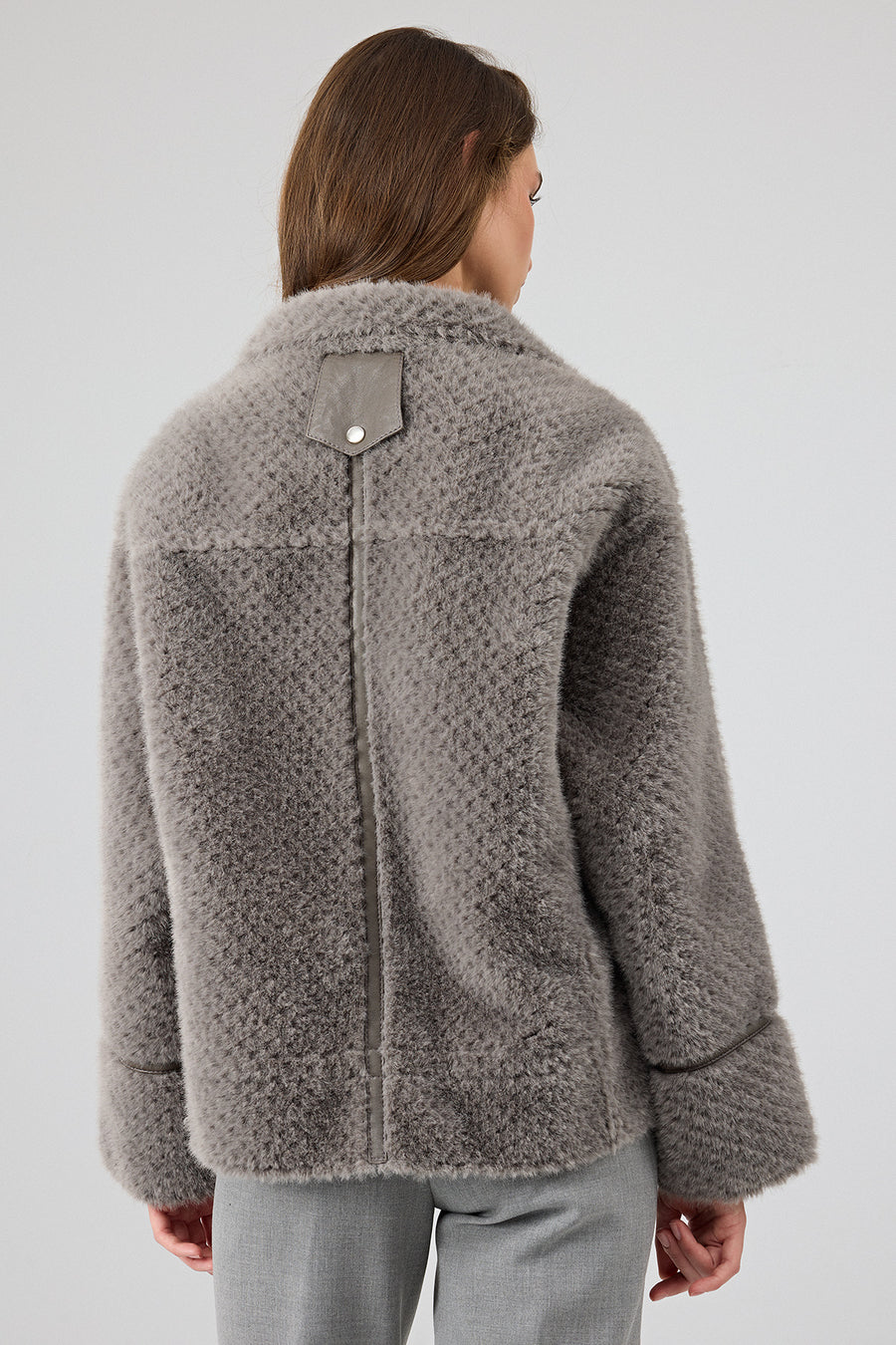 Luzern Women's Gray Reversible Teddy Coat