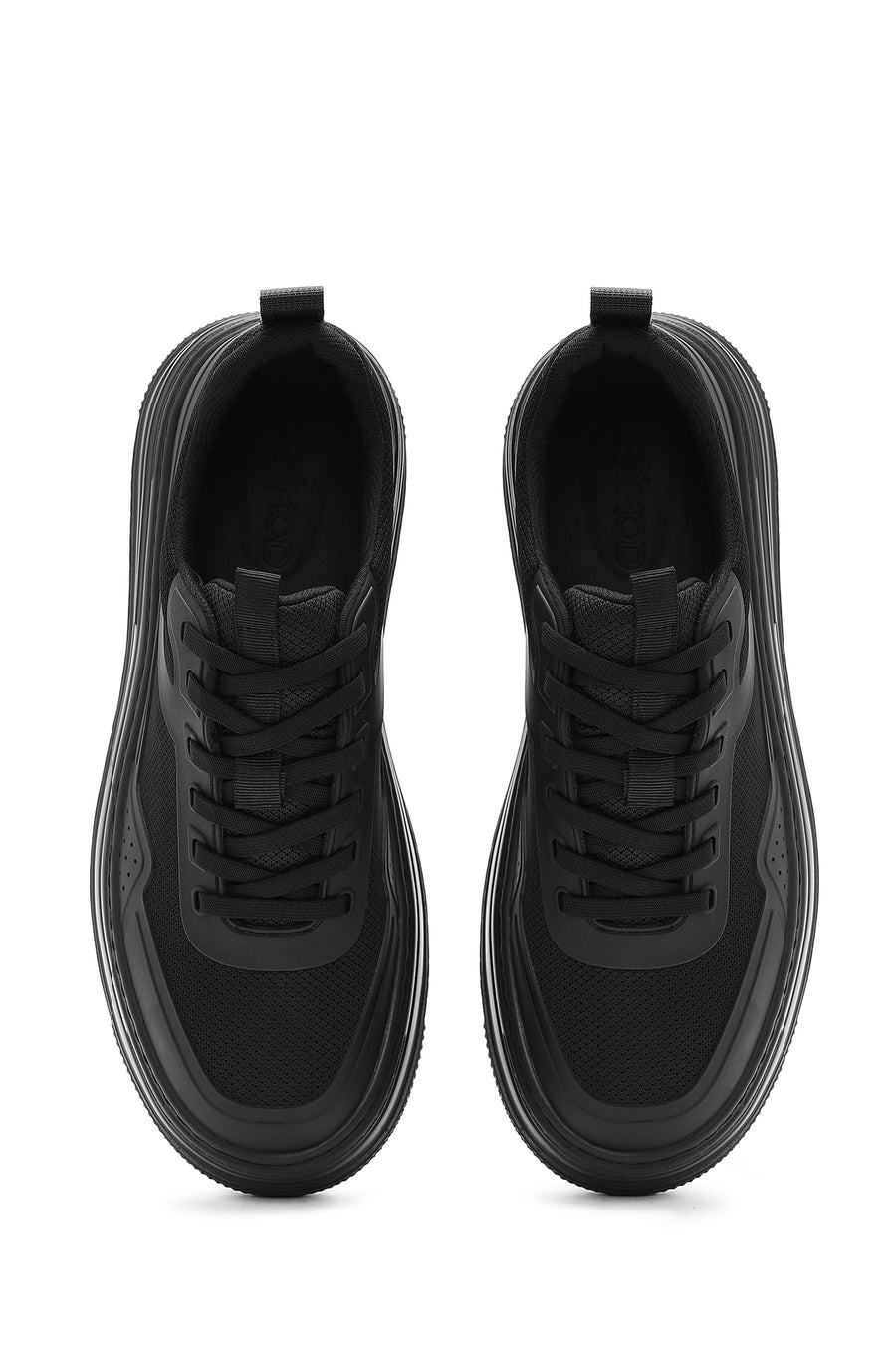 Erkek Siyah Bağcıklı Kalın Tabanlı Sneaker