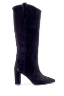 Women's Suede Leather Heeled Boots | Derimod