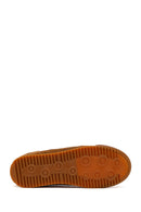 Woman Tan Lace-Up Suede Leather Sneakers | Derimod