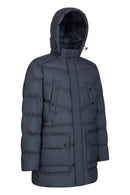 Geox Men's Gray Sandford Hooded Long Coat | Derimod