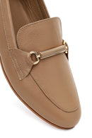 Woman Powder Buckle Detail Leather Masculine Loafer | Derimod
