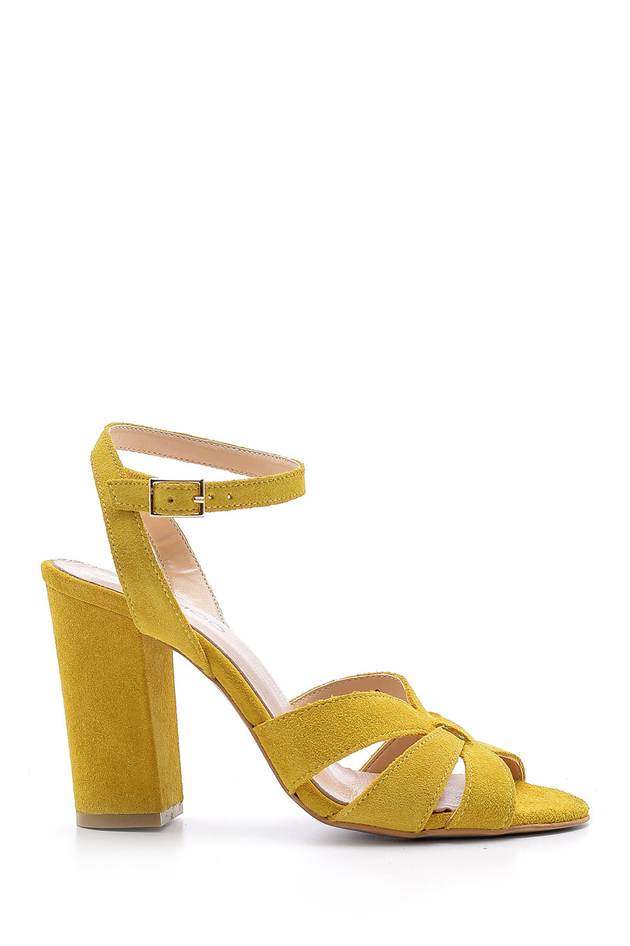 Women's Suede Leather Heeled Sandals 20SFD138810 | Derimod