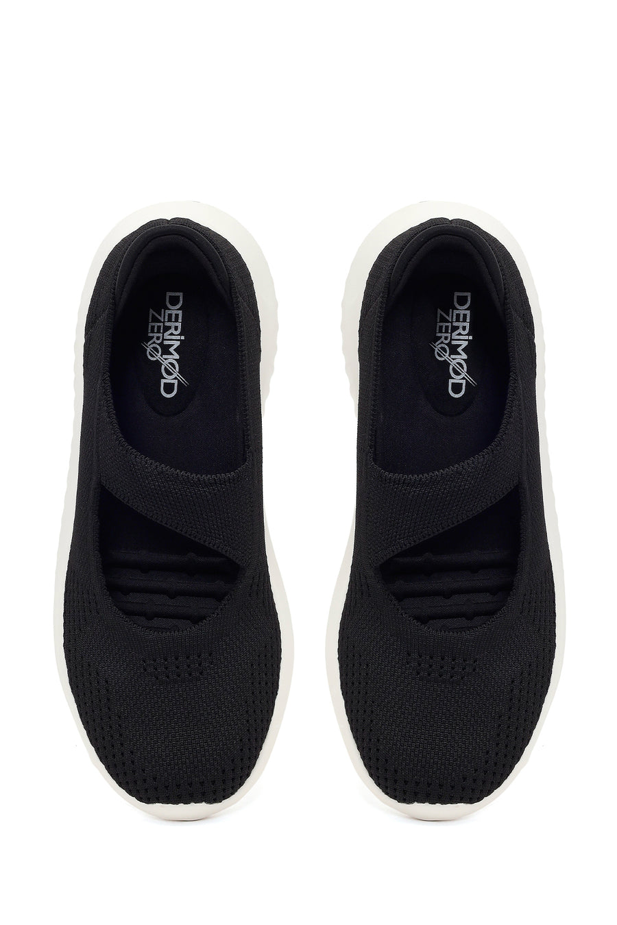 Derimod Zero Women's Black Thick-Soled Fabric Shoes