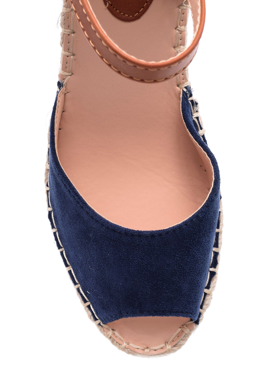 Women's Suede Wedge Heeled Espadrille Shoes