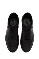 Erkek Siyah Bağcıklı Deri Sneaker | Derimod