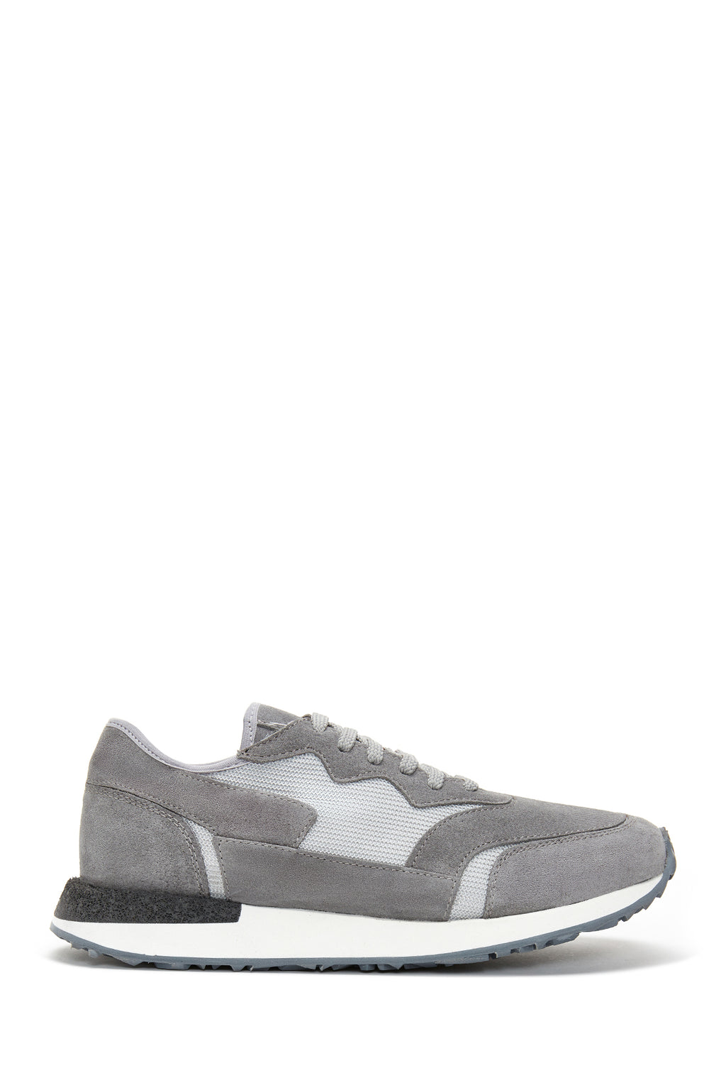 Erkek Gri Deri Sneaker