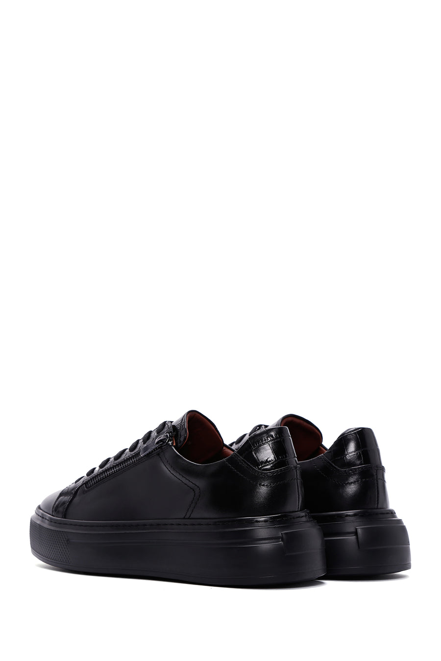 Erkek Siyah Deri Sneaker