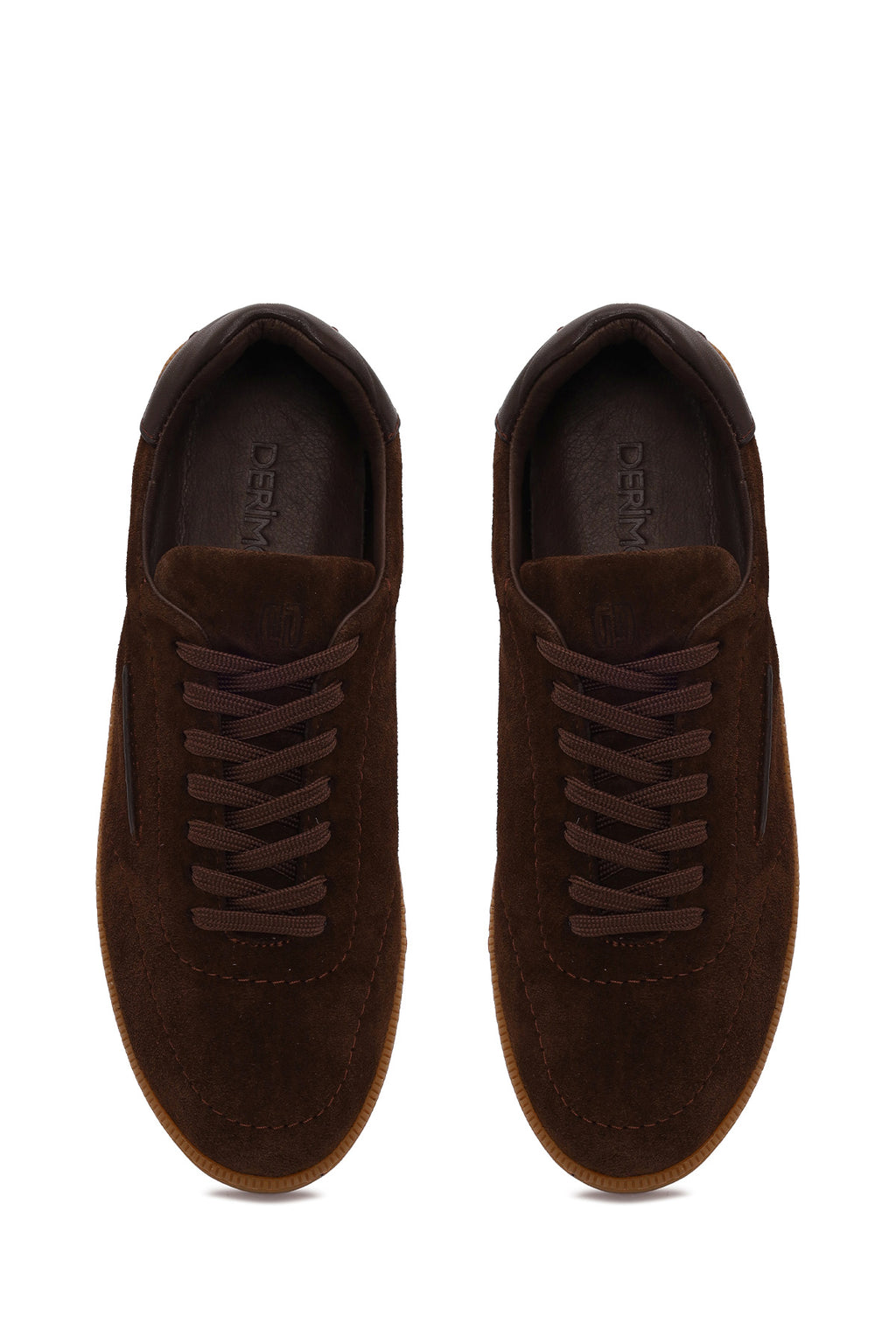 Erkek Kahverengi Bağcıklı Süet Deri Sneaker