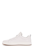 Men's White Leather Sneaker | Derimod