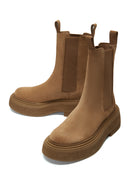 Women's Tan Suede Leather Chelsea Boots | Derimod