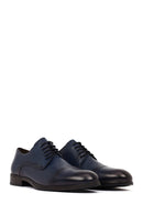 Men's Navy Blue Lace-Up Leather Classic Shoes | Derimod