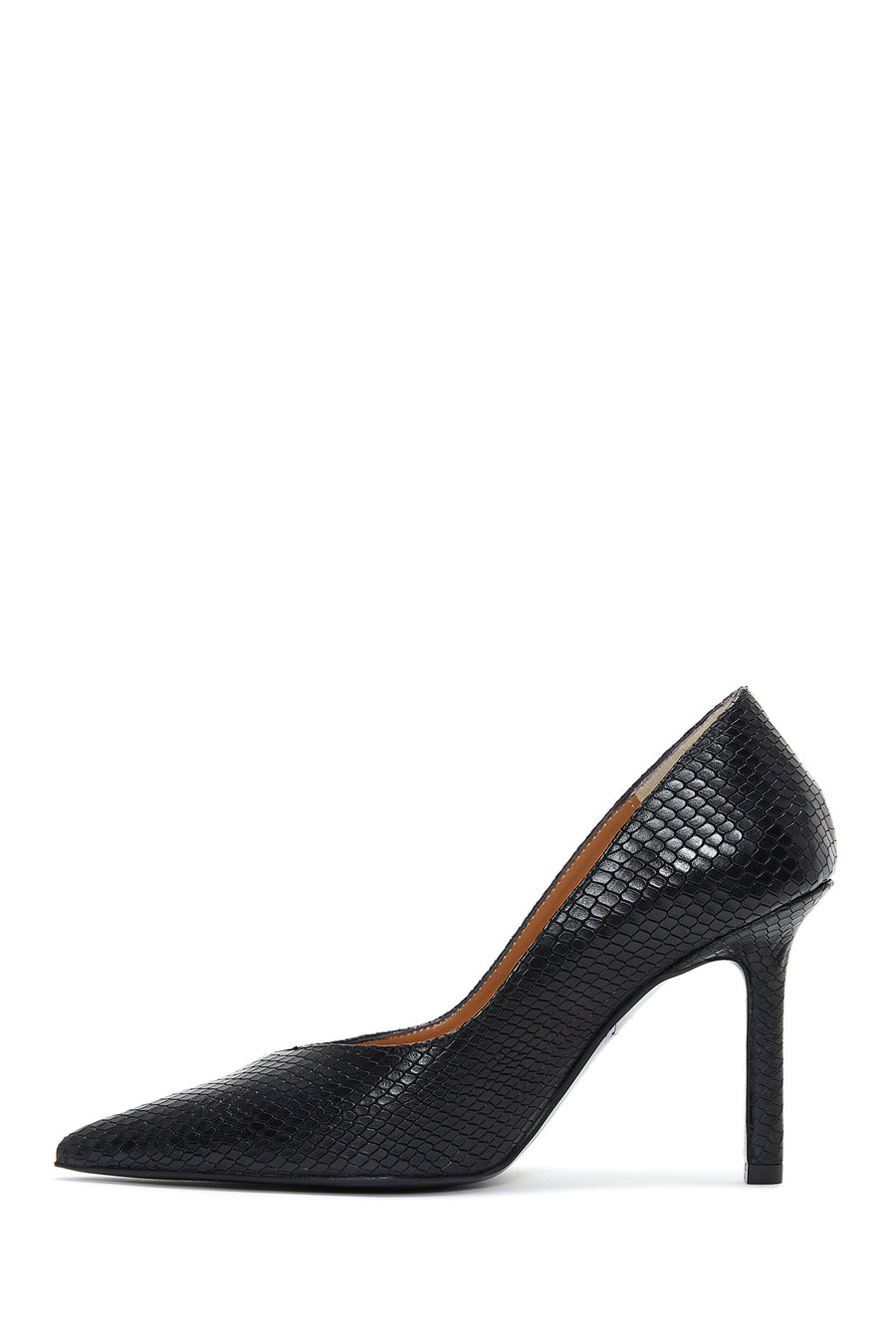 Women's Black Patterned Stiletto