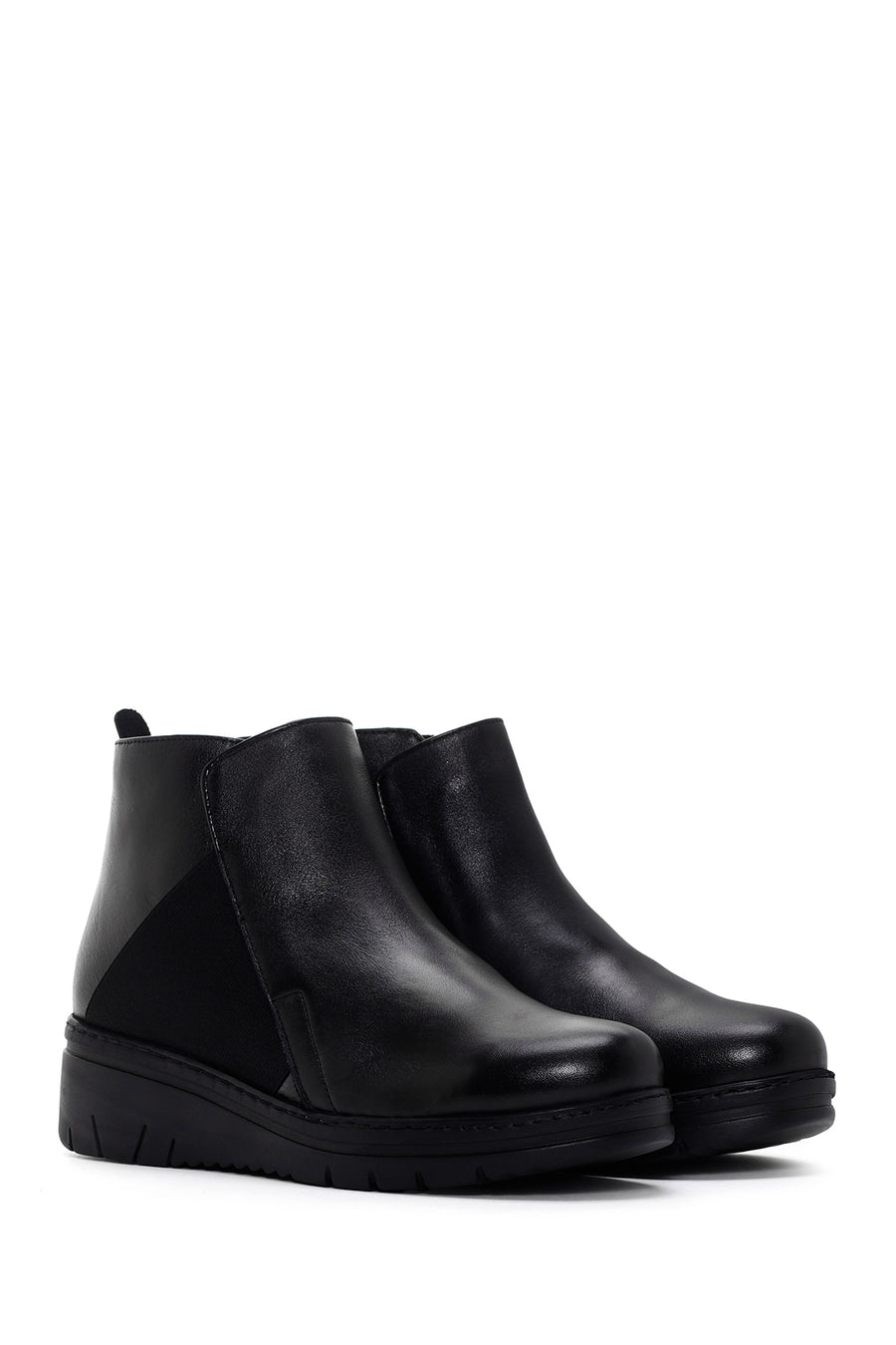 Women's Black Comfort Leather Boots
