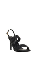 Woman Black Ankle-Buckle Slim High-Heel Sandals | Derimod