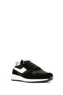Erkek Siyah Bağcıklı Deri Sneaker | Derimod