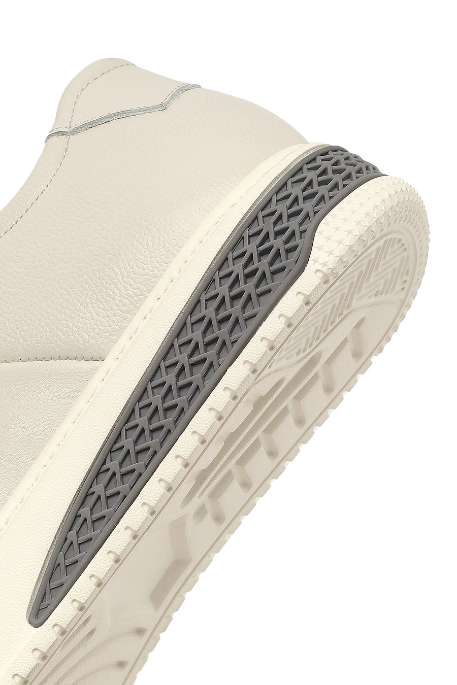 Erkek Beyaz Bağcıklı Kalın Tabanlı Deri Sneaker