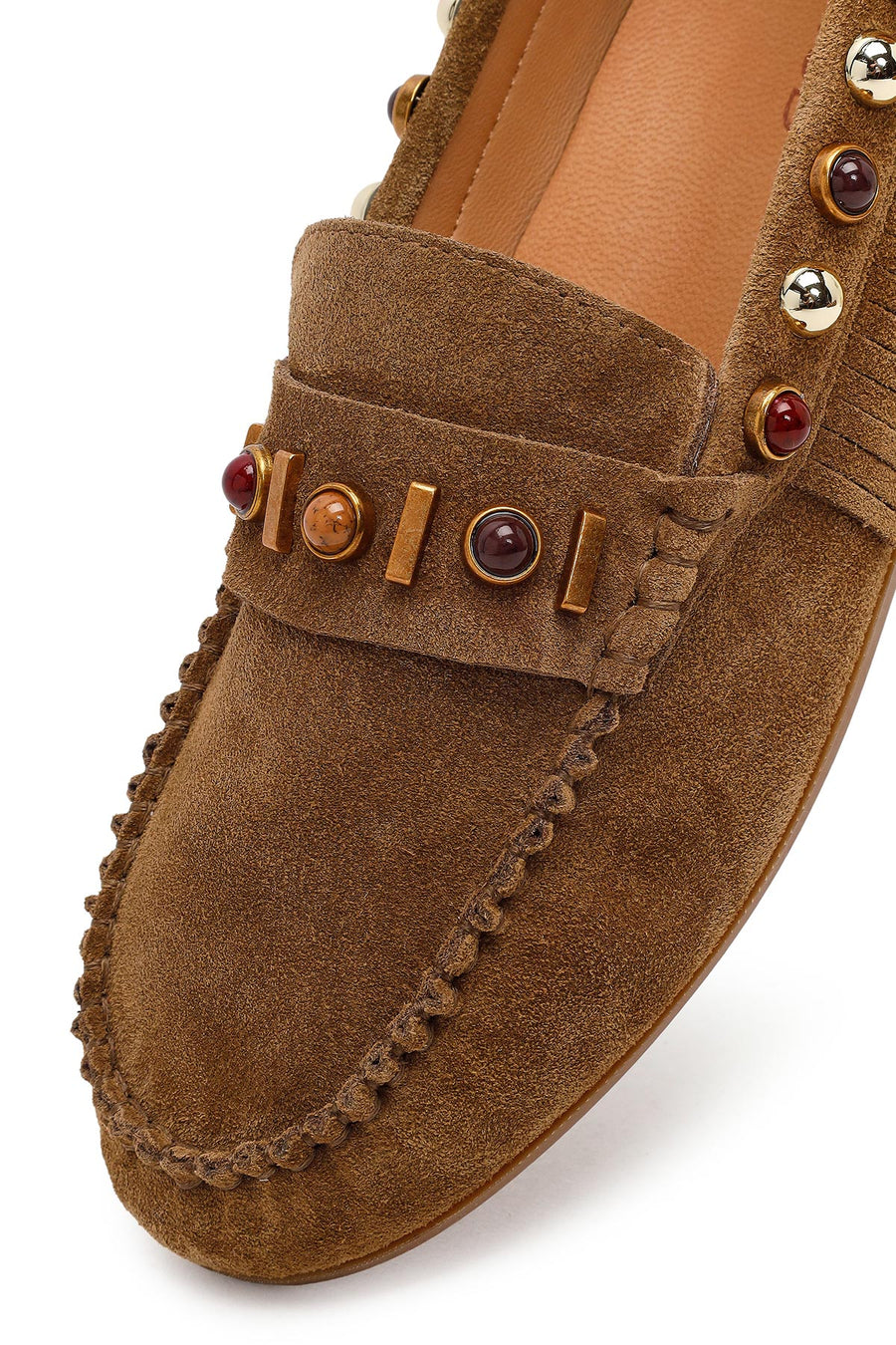Kadın Camel Püsküllü Süet Deri Loafer