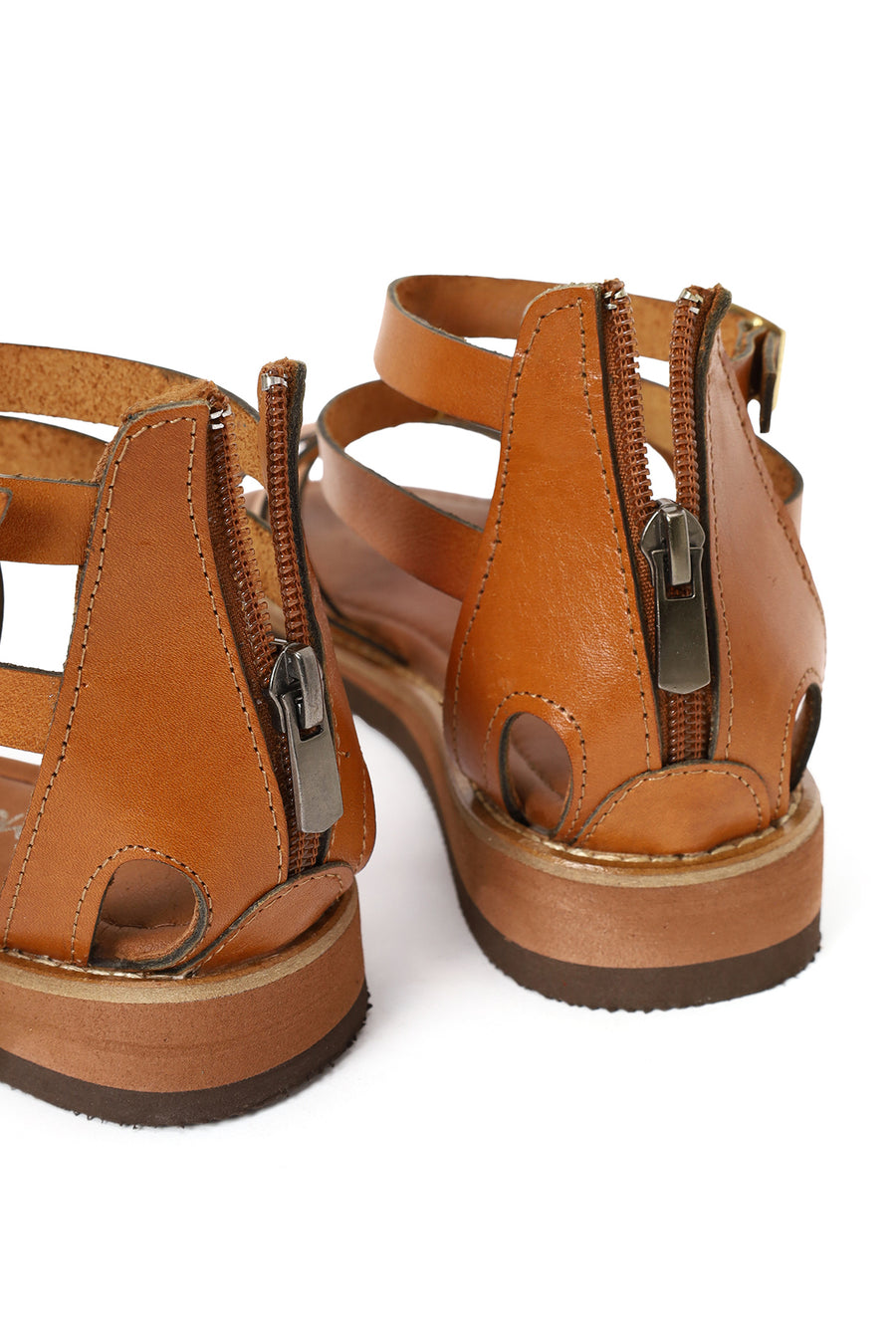 Woman Tan Ankle-Buckle Leather Bodrum Sandal