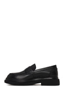 Male Black Thick-Soled Leather Loafer | Derimod