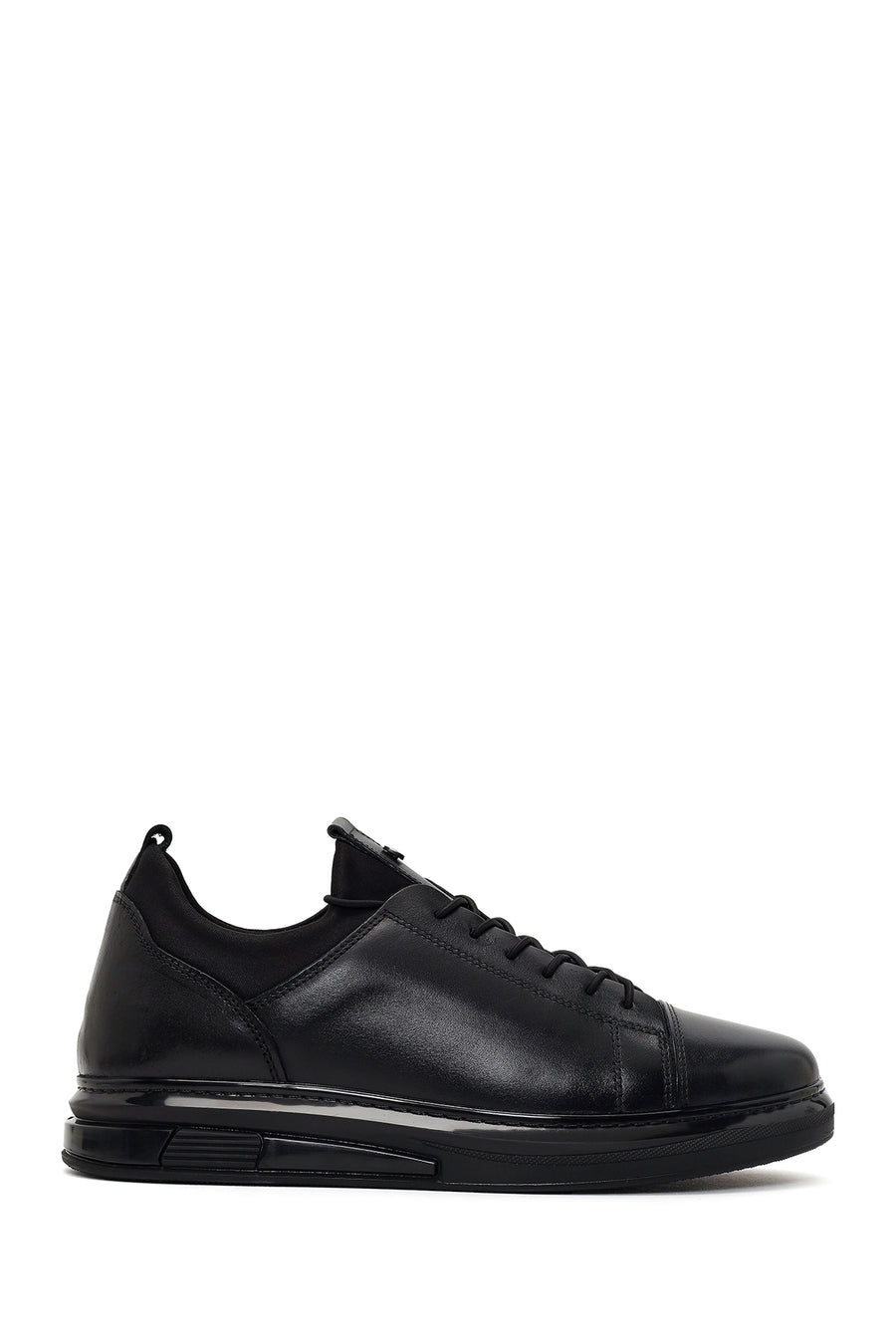 Erkek Siyah Bağcıklı Deri Sneaker 26SFD630518 | Derimod