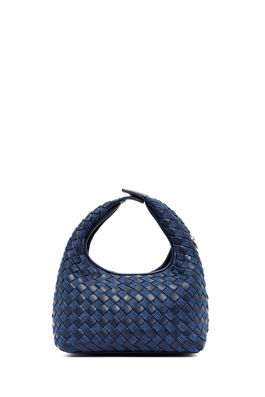 Women's Blue Long Strap Braided Mini Handbag