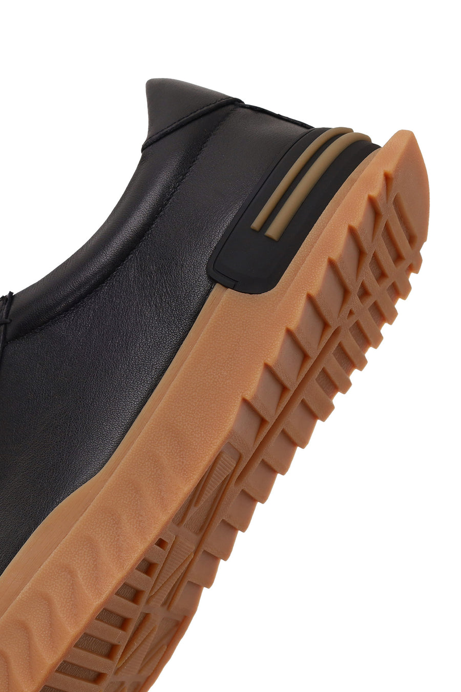 Erkek Siyah Bağcıklı Deri Casual Sneaker