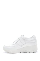 Kadın Beyaz Deri Dolgu Topuk Sneaker | Derimod