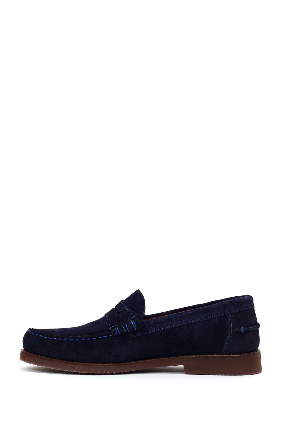 Erkek Lacivert Süet Deri Casual Loafer
