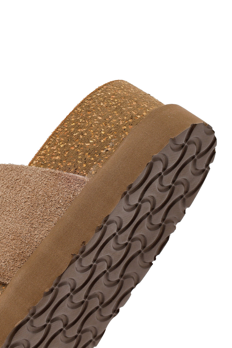 Woman Mink Double-Buckle Thick-Soled Suede Slipper