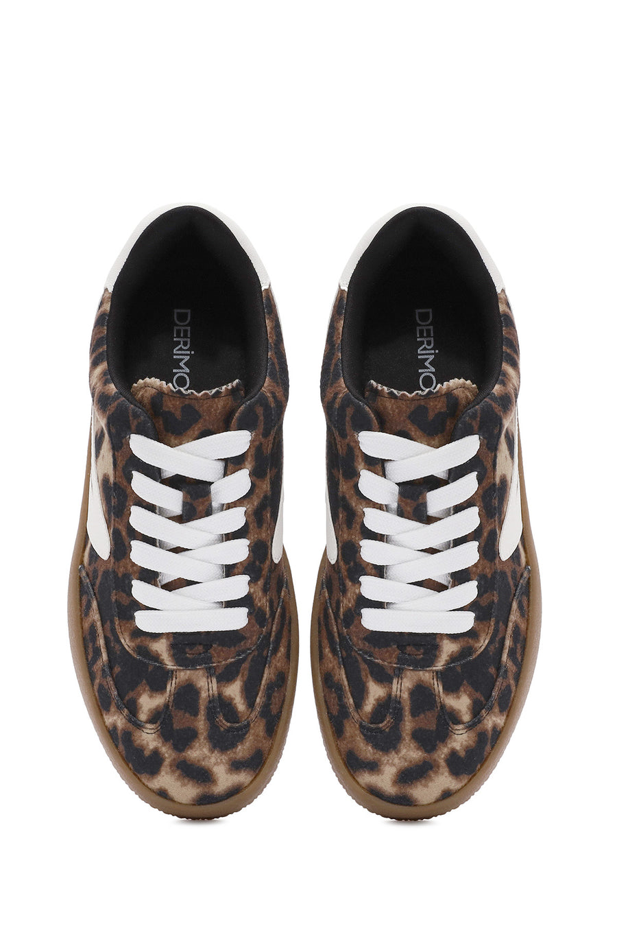 Kadın Leopar Bağcıklı Kalın Tabanlı Sneaker