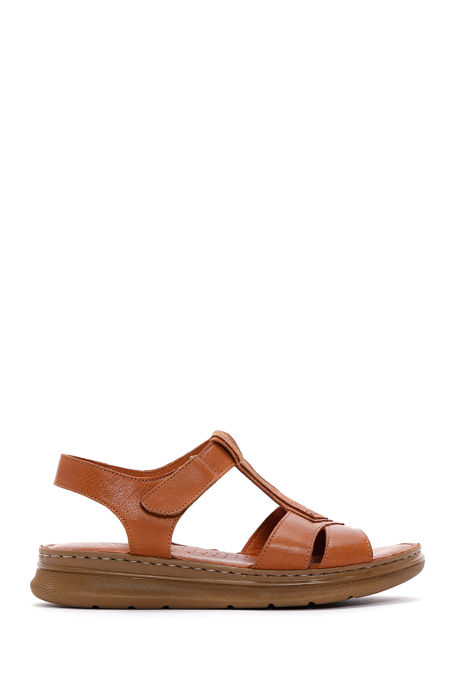 Women's Tan Leather Comfort Sandals 23SFD300518 | Derimod
