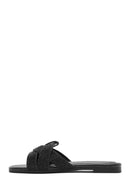 Women's Black Stone Slippers | Derimod