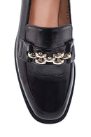 Kadın Deri Zincirli Rugan Loafer | Derimod