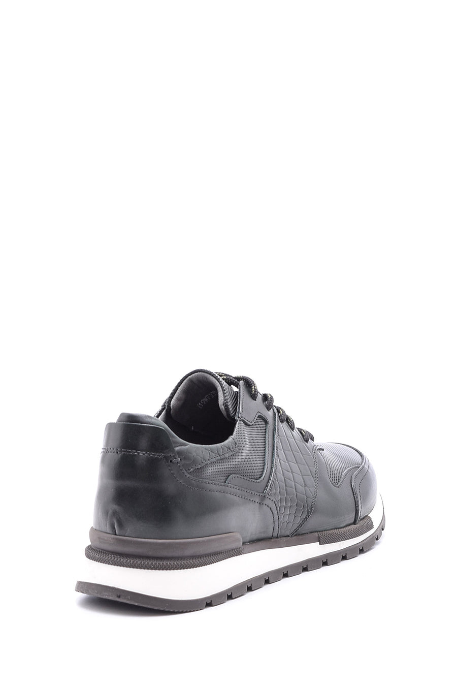 Erkek Kroko Detaylı Deri Sneaker