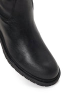 Woman Black Buckled Zip Closure Leather Casual Boots | Derimod