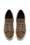 Male Mink Lace-up Thick-Soled Suede Leather Sneaker | Derimod