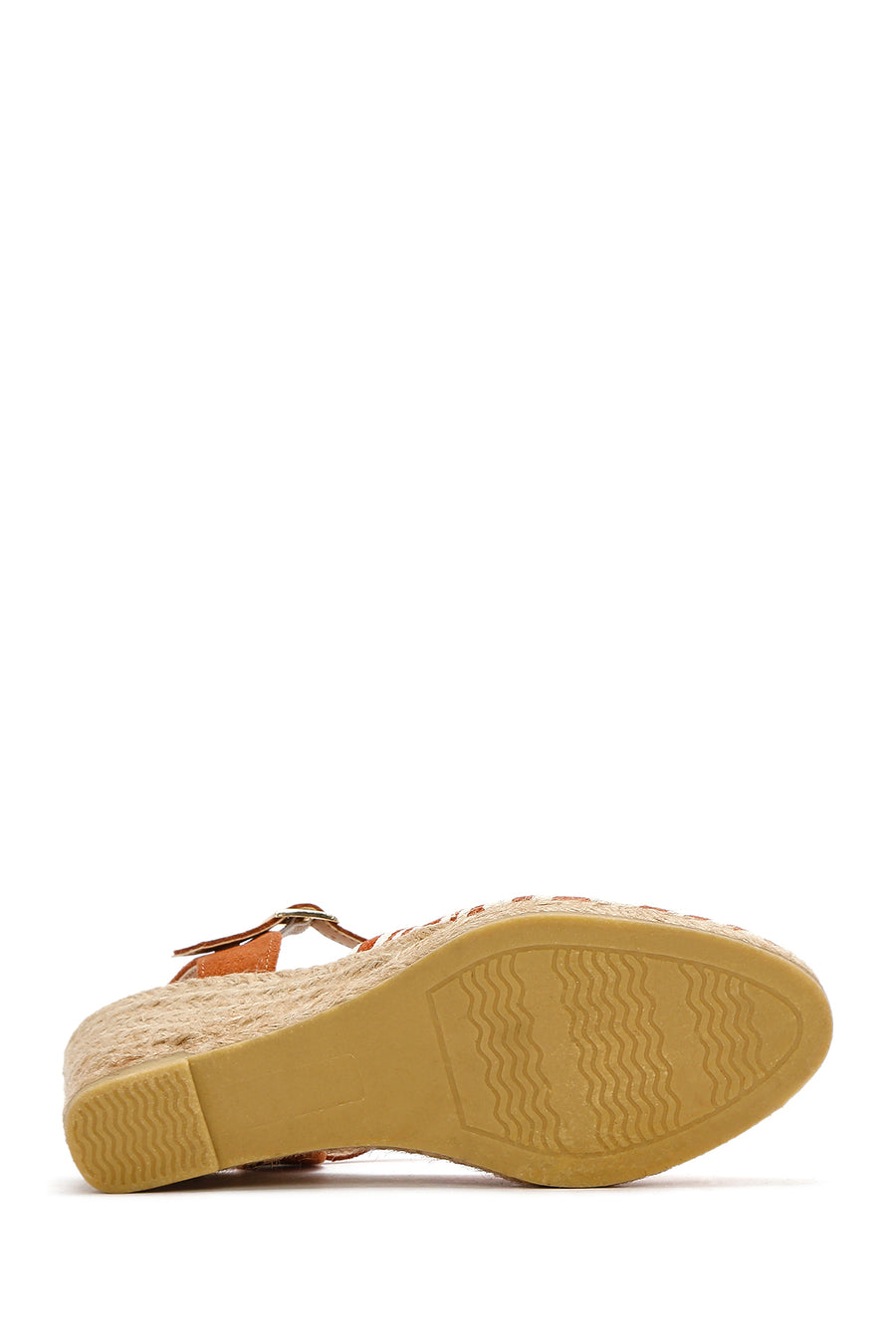 Kastamonu Stone Print Women's Taba Patterned Wedge Heeled Espadrille Sandals