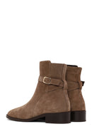 Woman Mink Zip Closure Suede Boots | Derimod